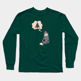 Blue Merle Shetland Sheepdog Christmas Tree and Gifts Long Sleeve T-Shirt